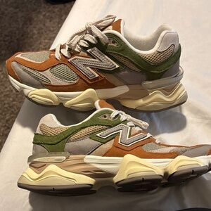 New Balance 9060 Orange, Green, and Cream